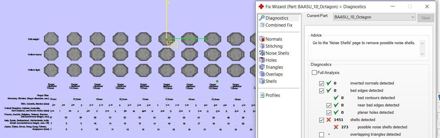 Signet rings set OCTAGON top 3D print model_14