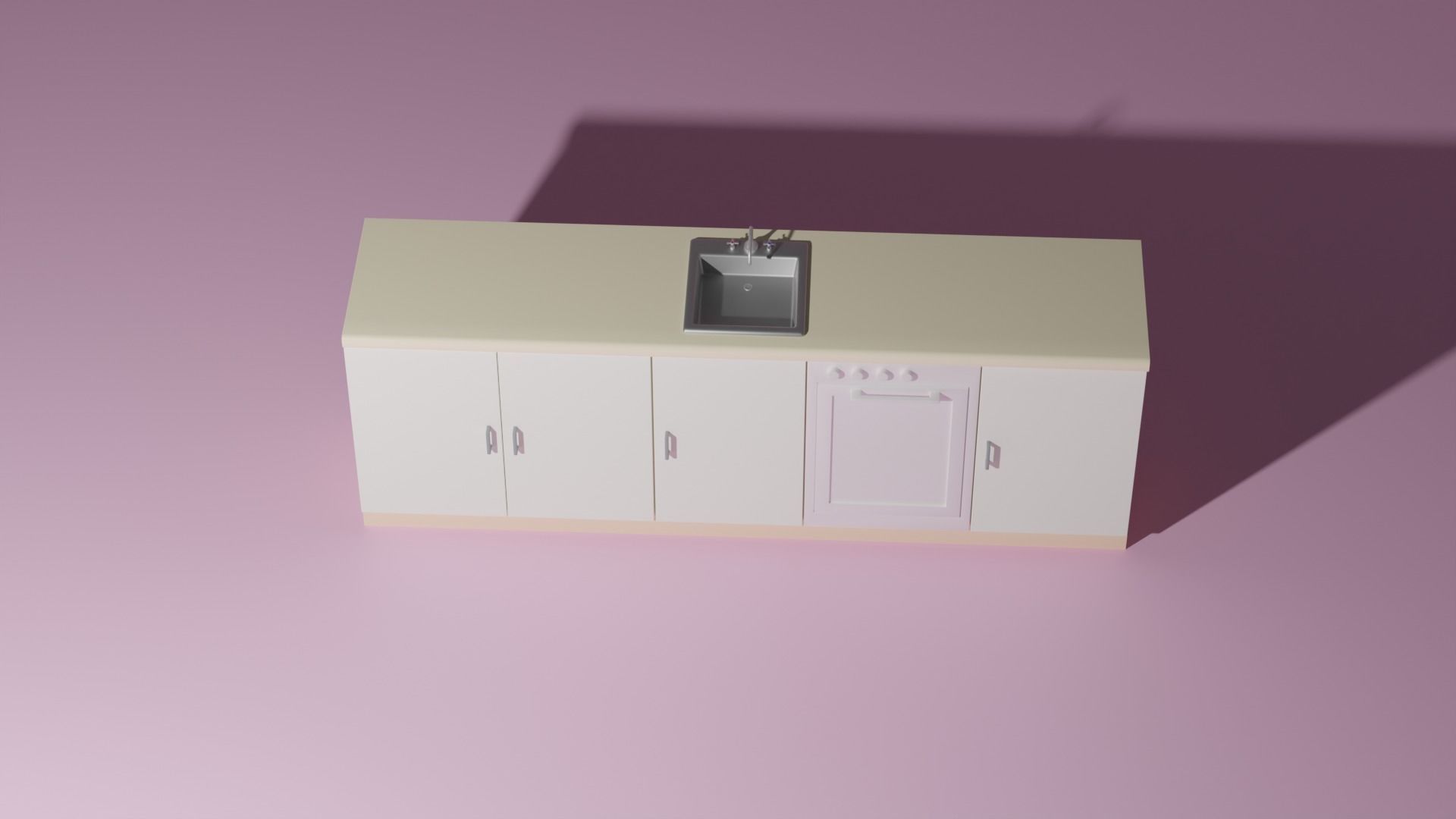 Kitchen counter 3D model_7