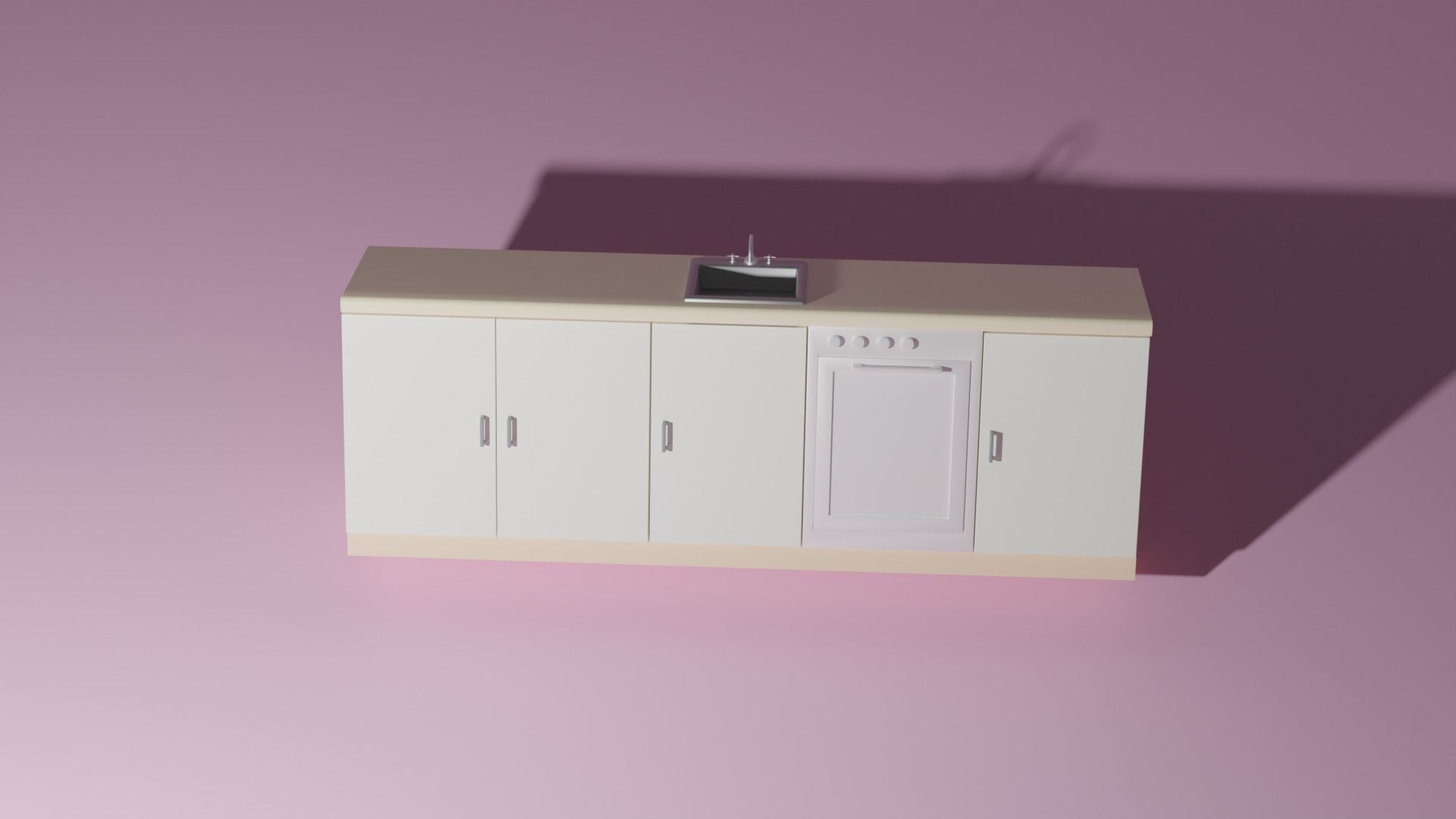 Kitchen counter 3D model_8