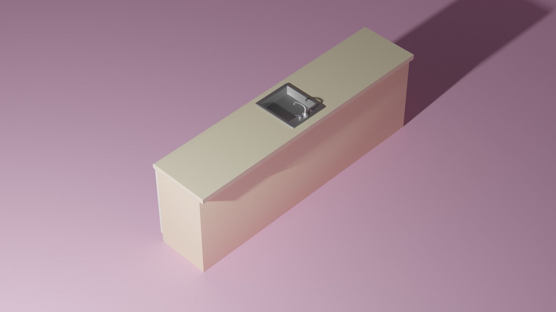 Kitchen counter 3D model_3