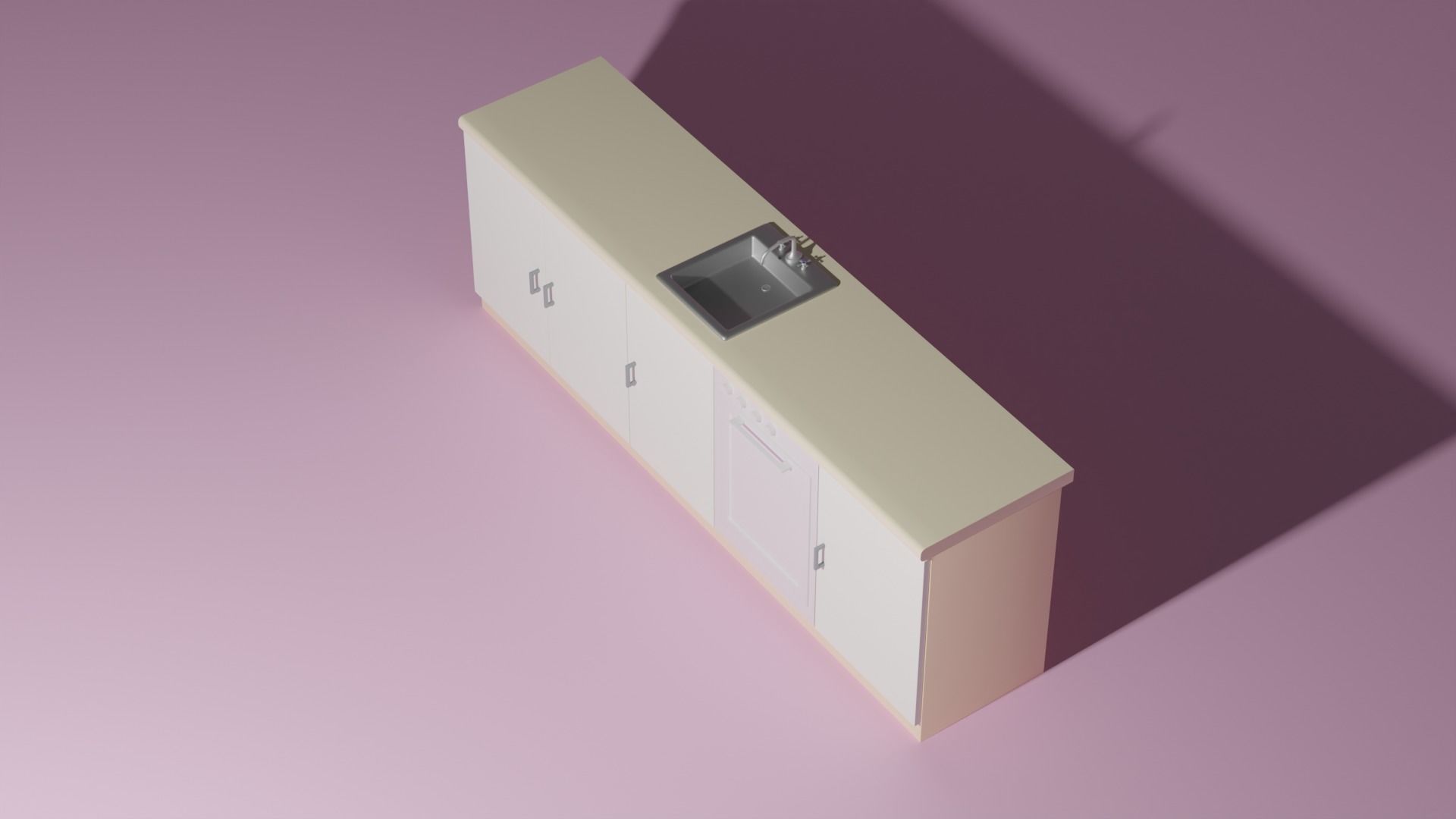 Kitchen counter 3D model_1
