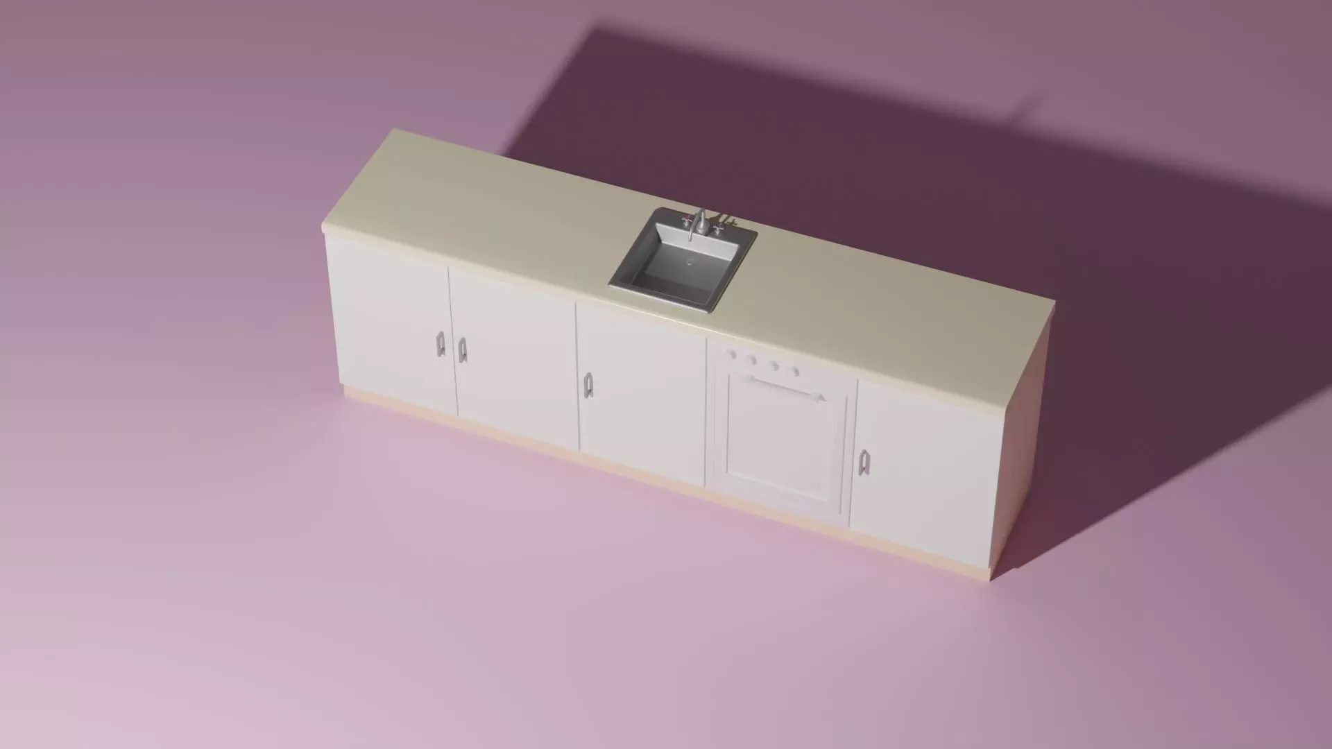 Kitchen counter 3D model_0