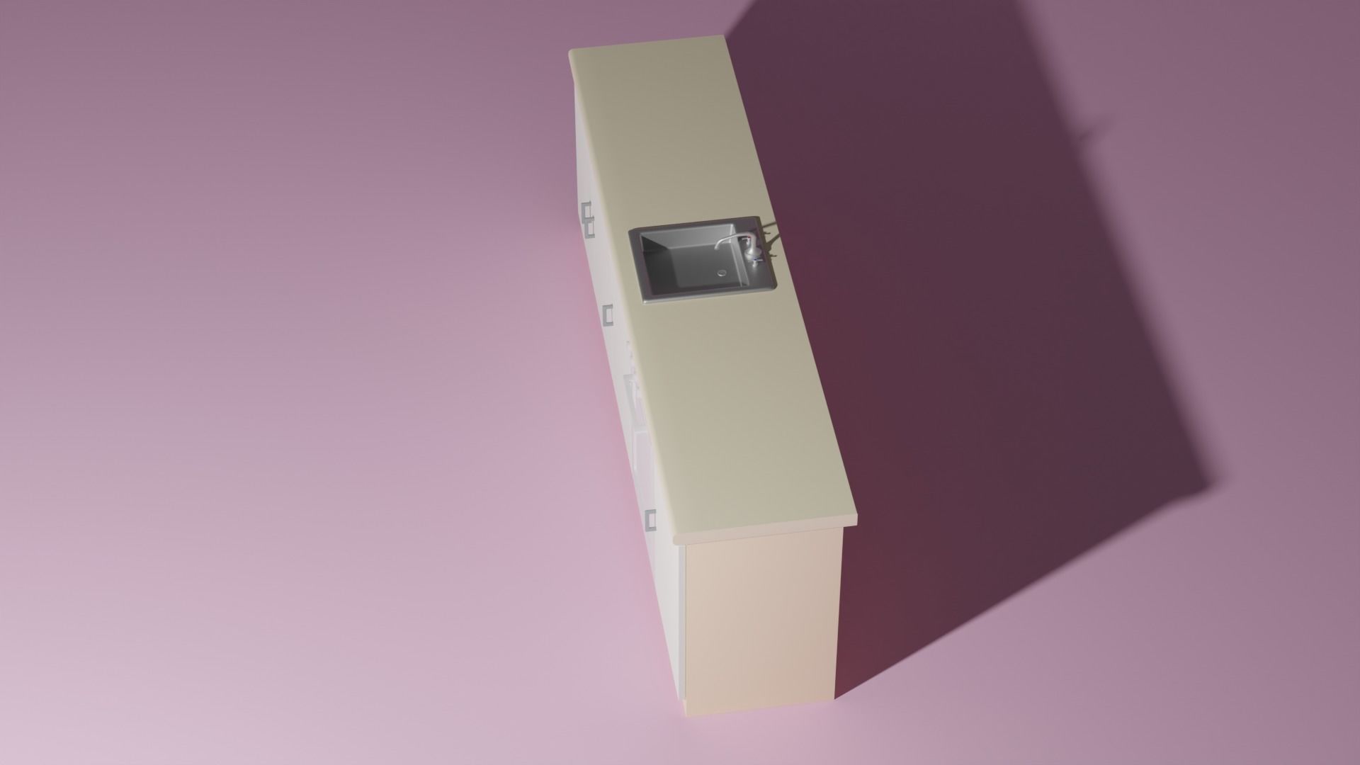 Kitchen counter 3D model_2