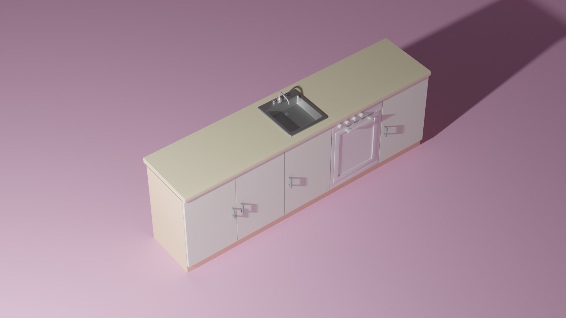 Kitchen counter 3D model_6