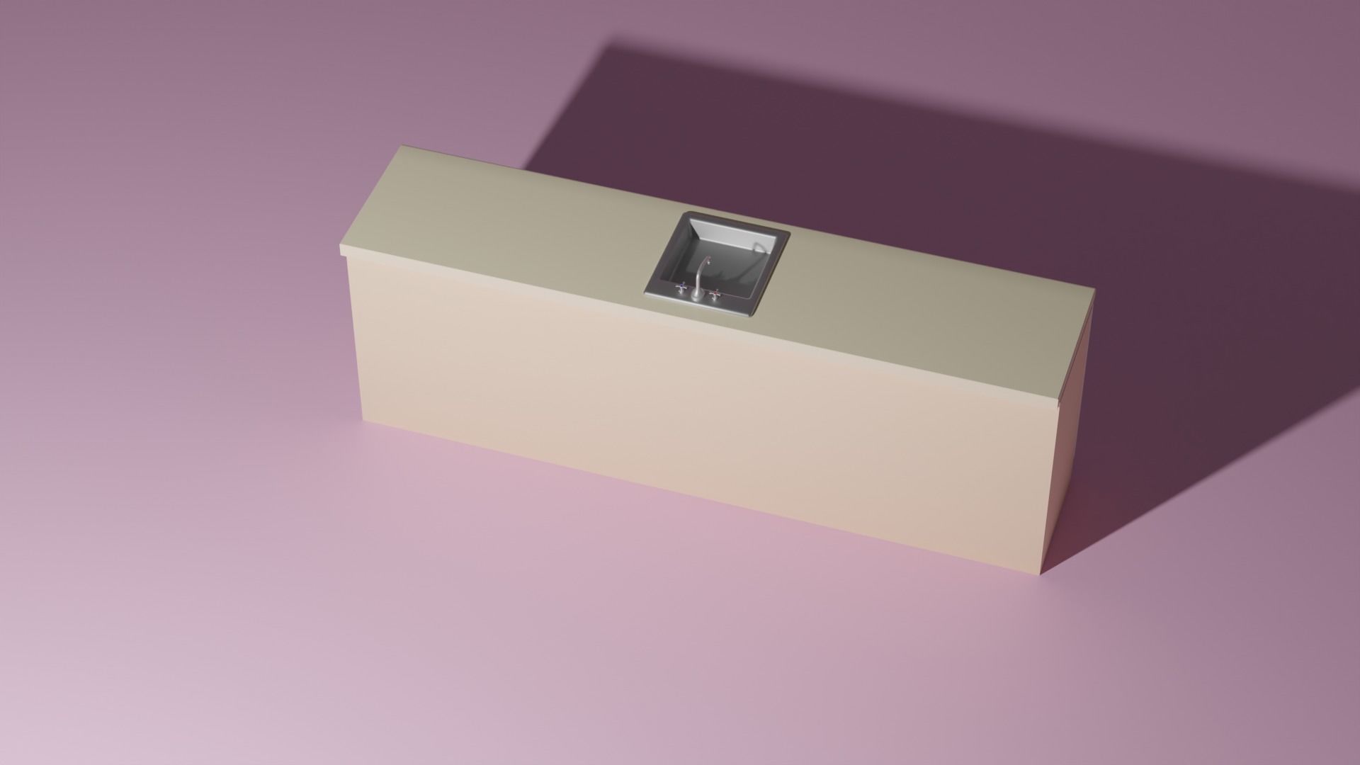 Kitchen counter 3D model_4