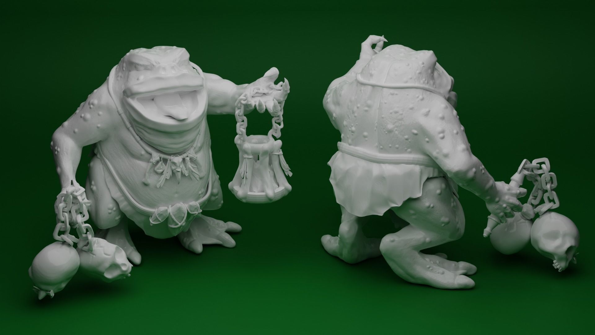 Bullywug Shaman 3D print model_1
