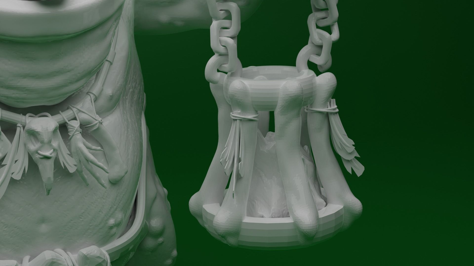 Bullywug Shaman 3D print model_3