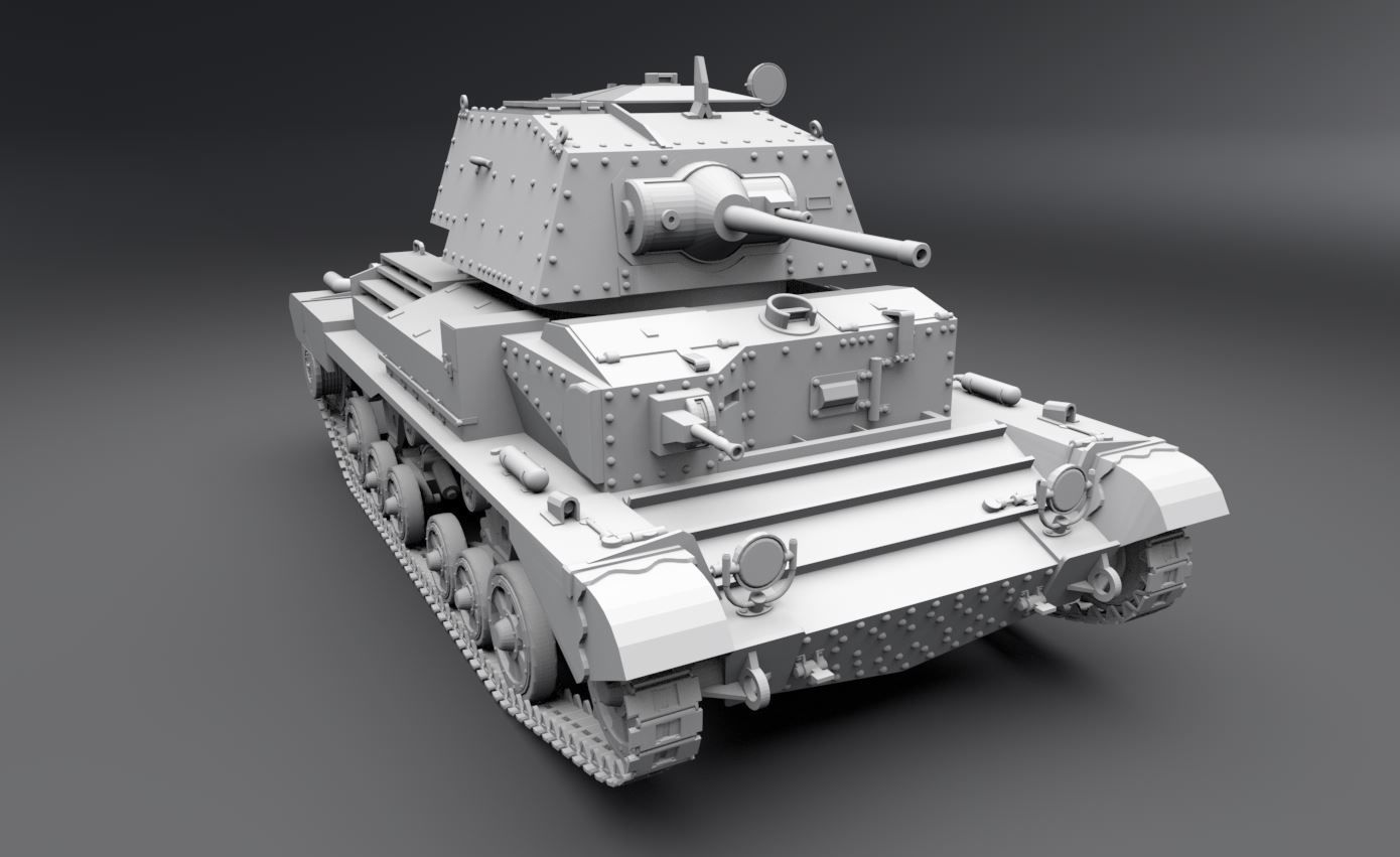 A10 Cruiser Tank scale model 3D print model_4
