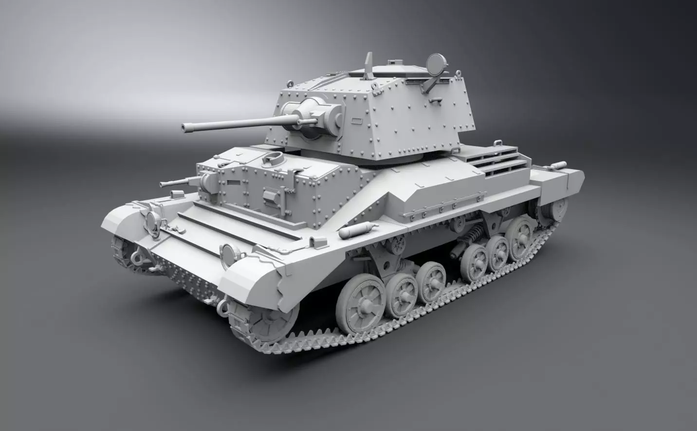 A10 Cruiser Tank scale model 3D print model_0
