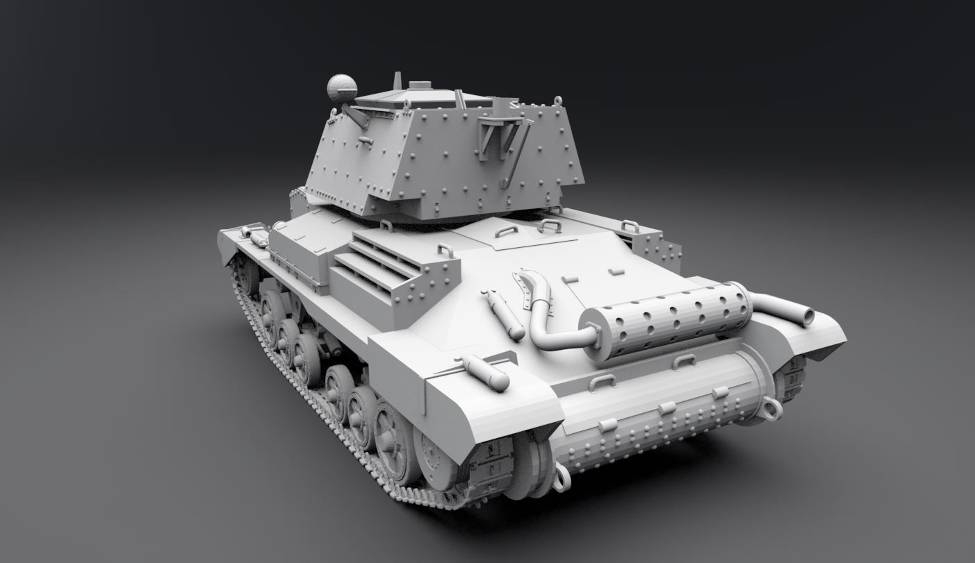 A10 Cruiser Tank scale model 3D print model_2