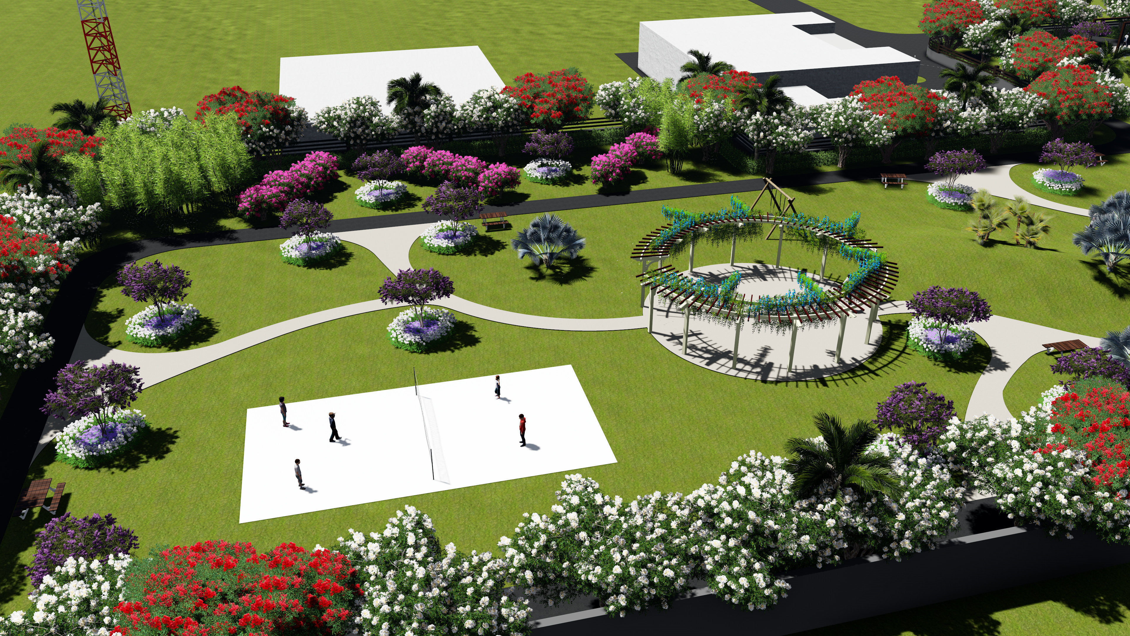 Landscape garden plan 3D model_6