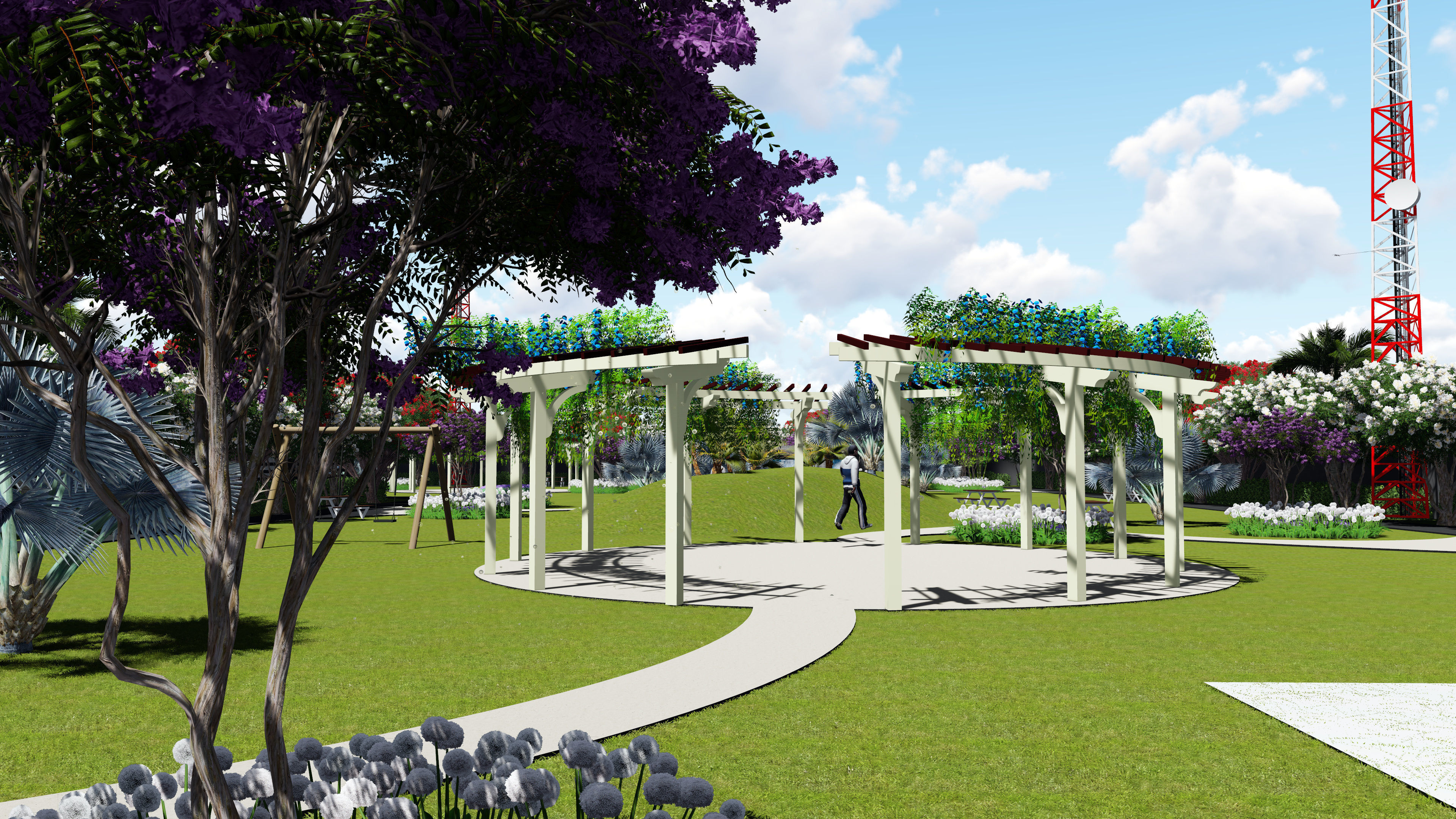 Landscape garden plan 3D model_8