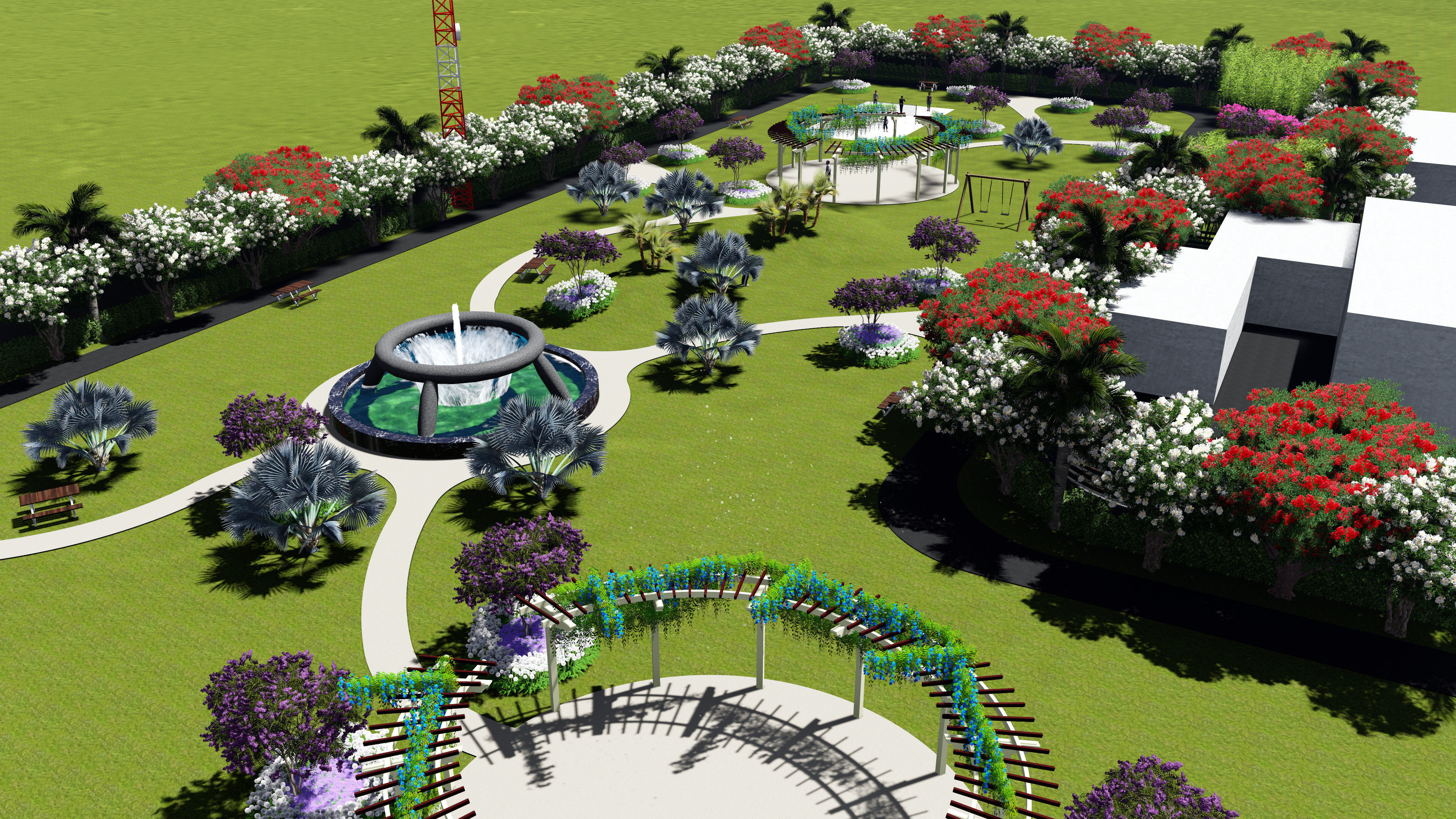 Landscape garden plan 3D model_12