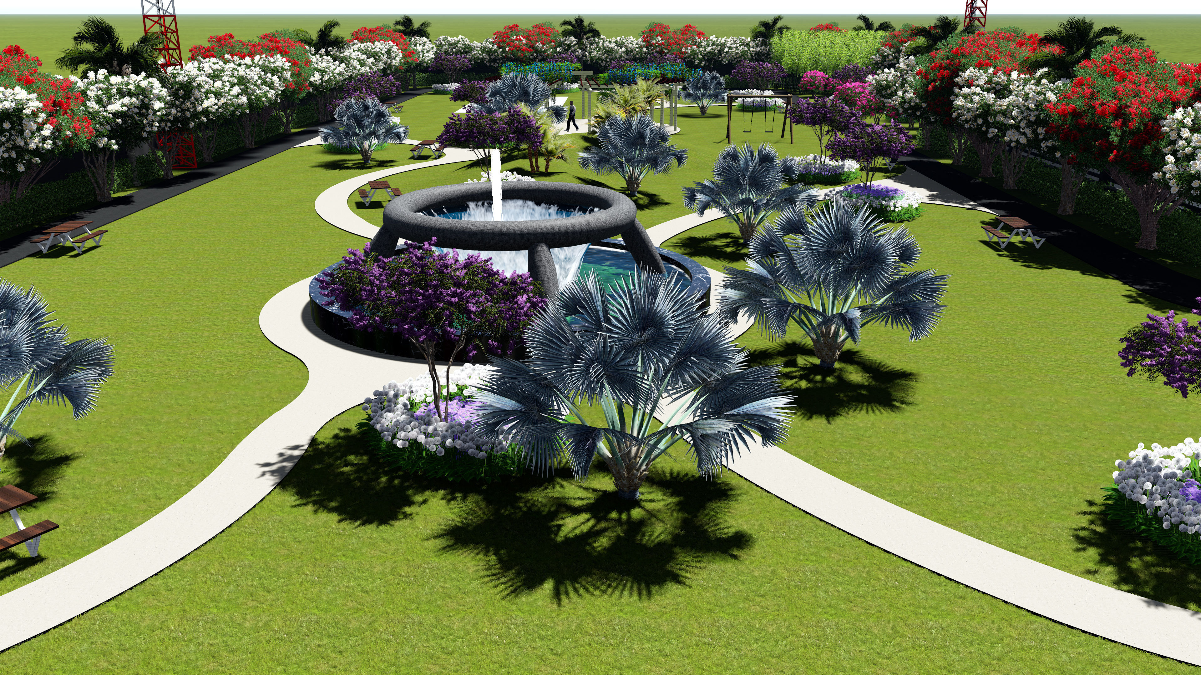 Landscape garden plan 3D model_11