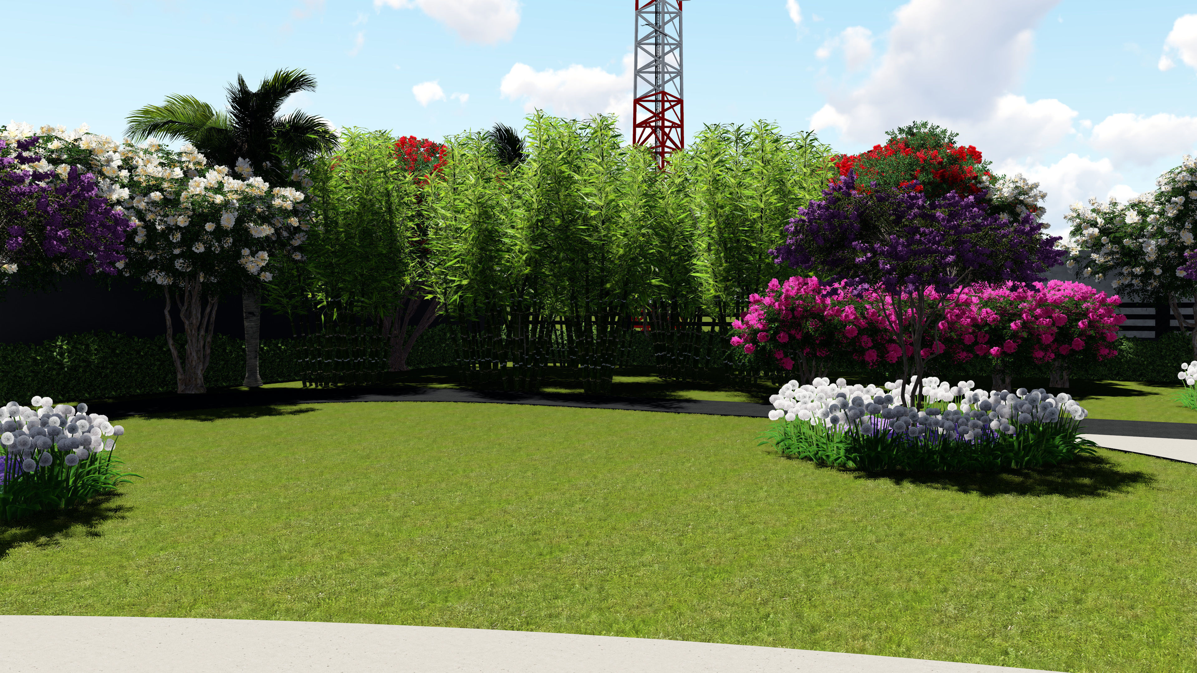 Landscape garden plan 3D model_10
