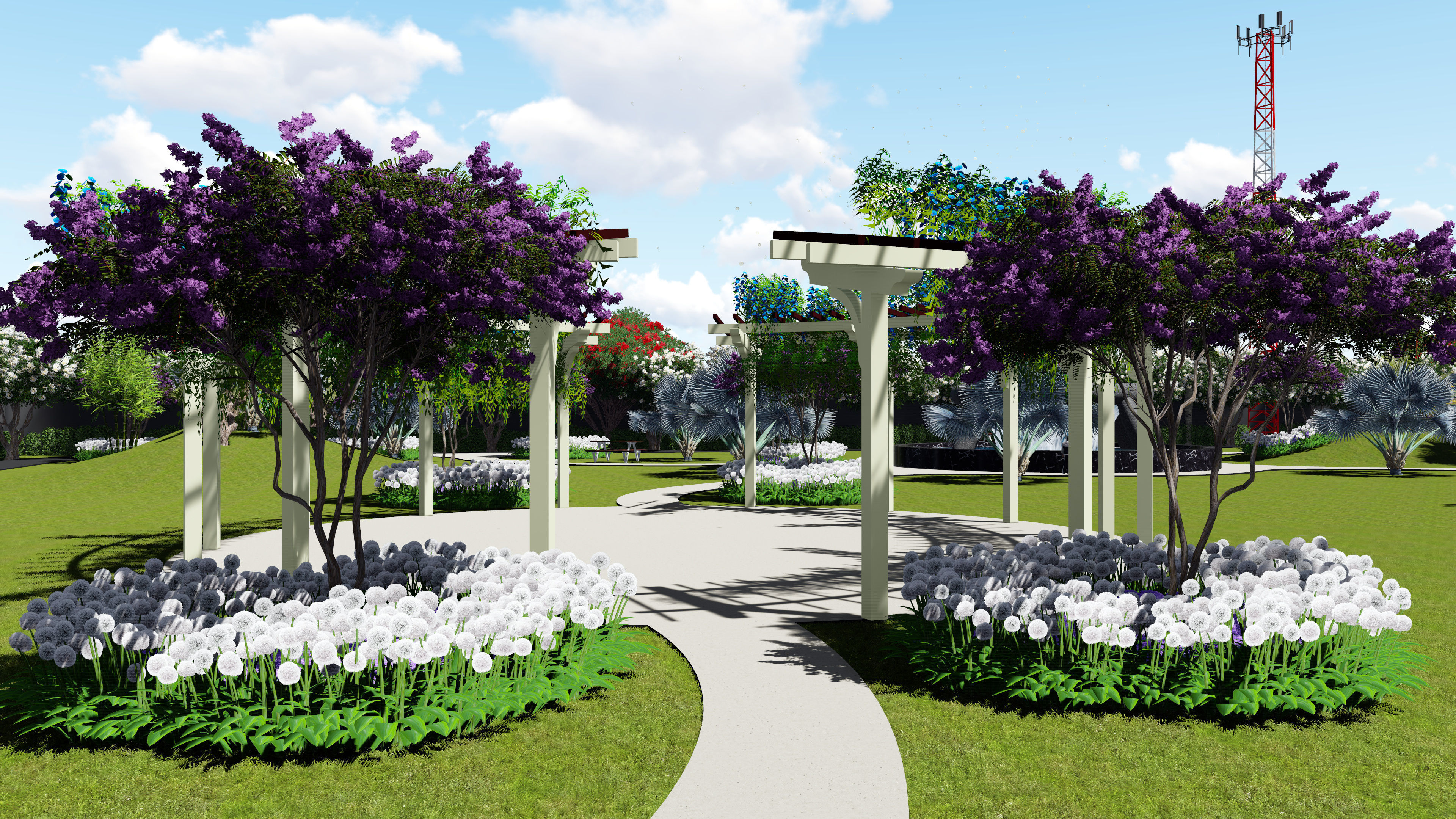 Landscape garden plan 3D model_3