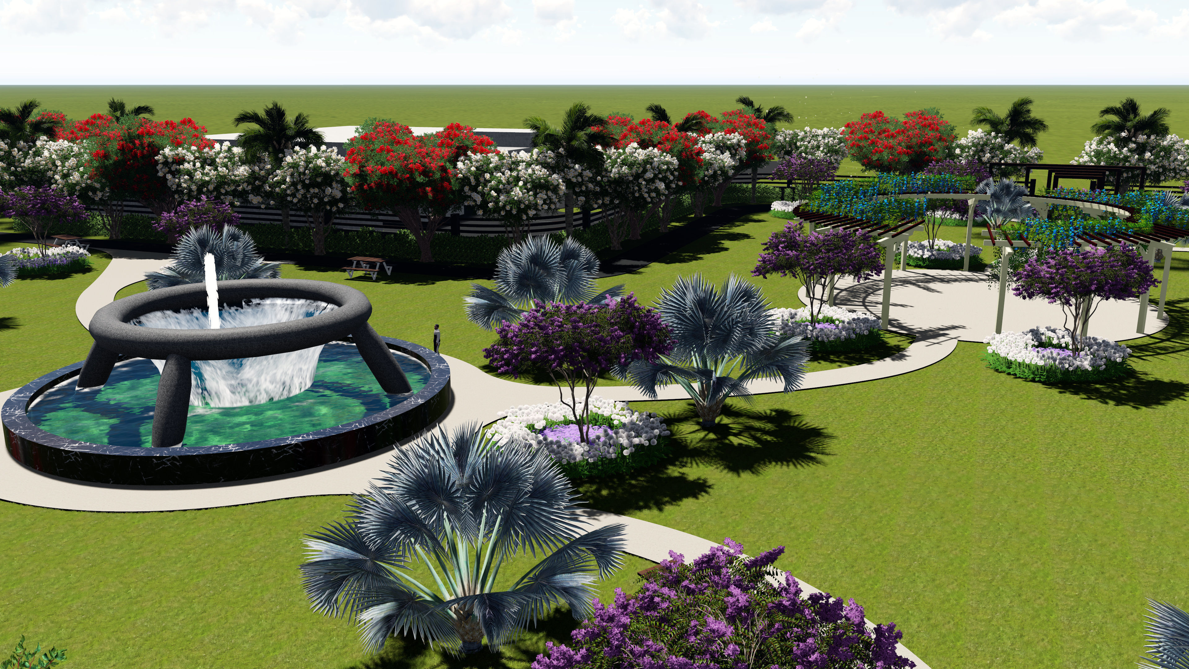 Landscape garden plan 3D model_5