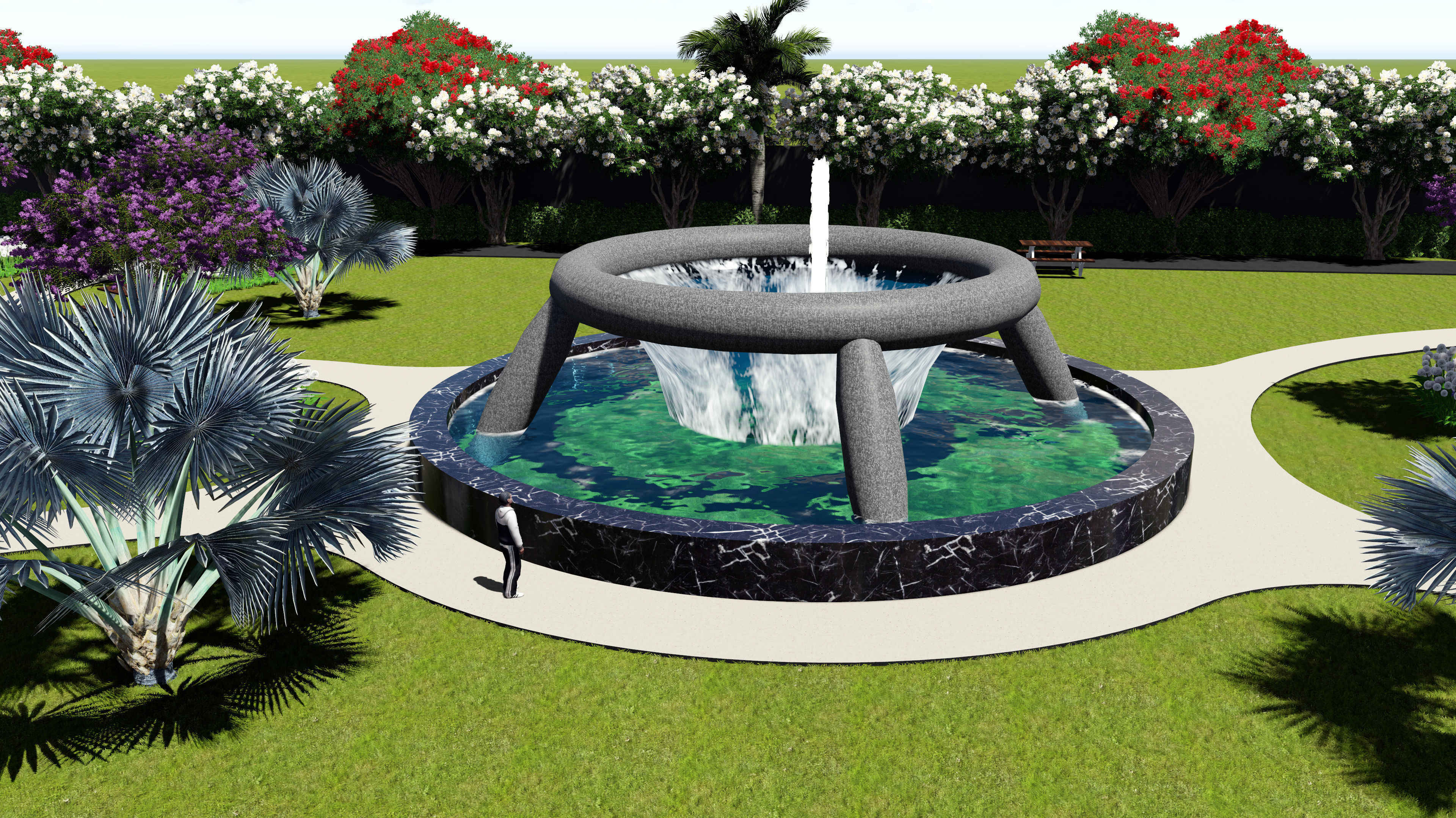 Landscape garden plan 3D model_7