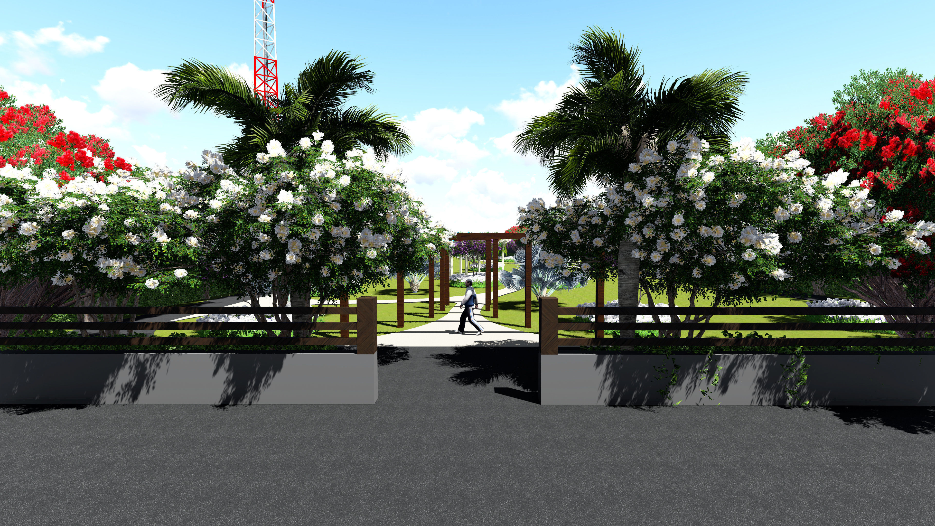 Landscape garden plan 3D model_2