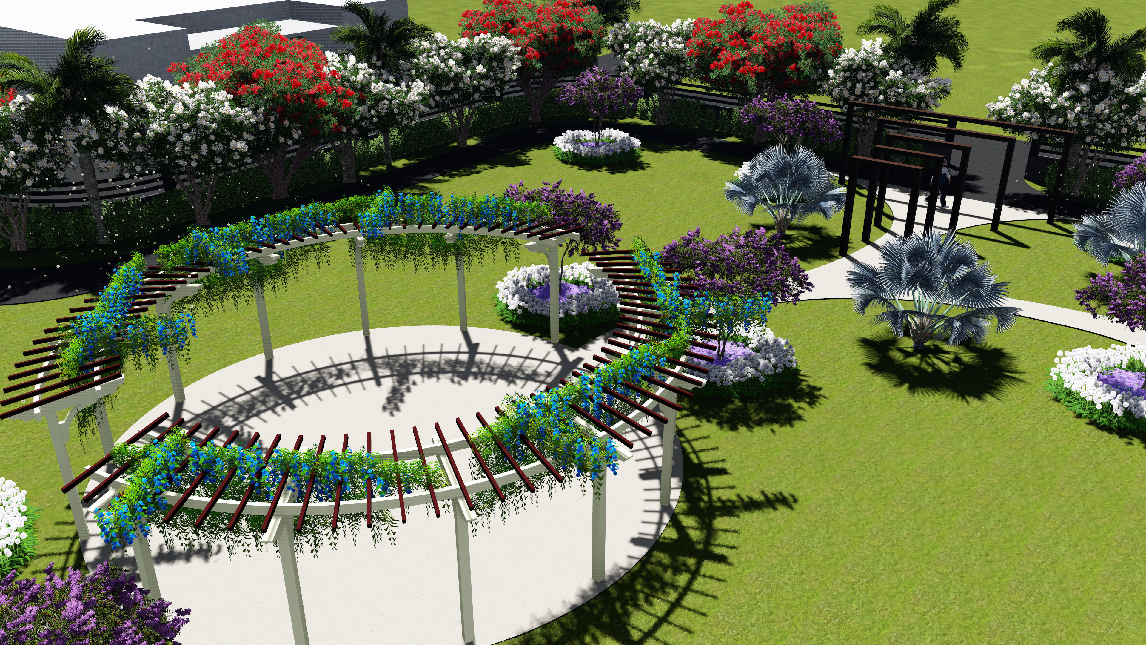 Landscape garden plan 3D model_13