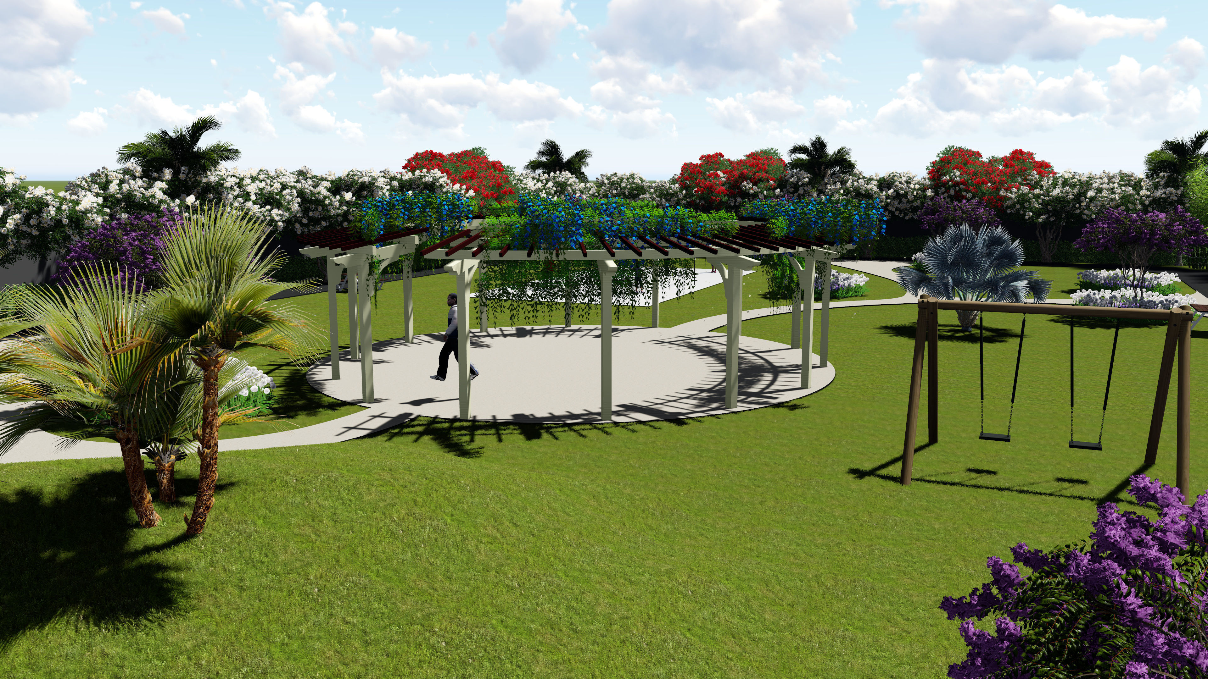 Landscape garden plan 3D model_4