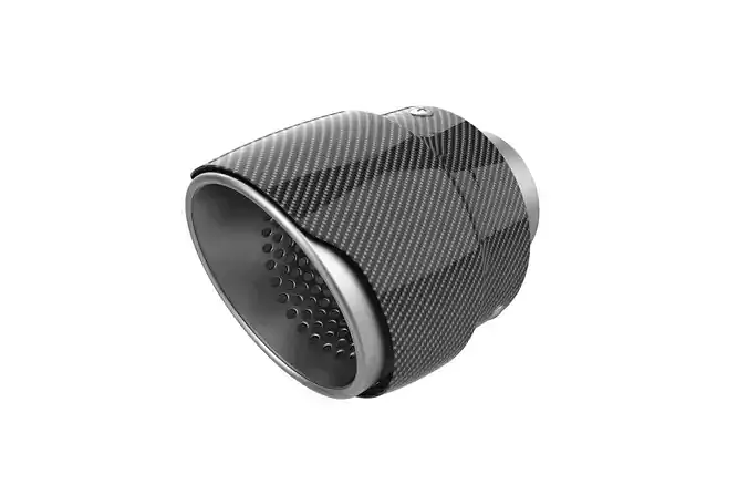 Exhaust Muffler Tip with Carbon Cover 3D print model