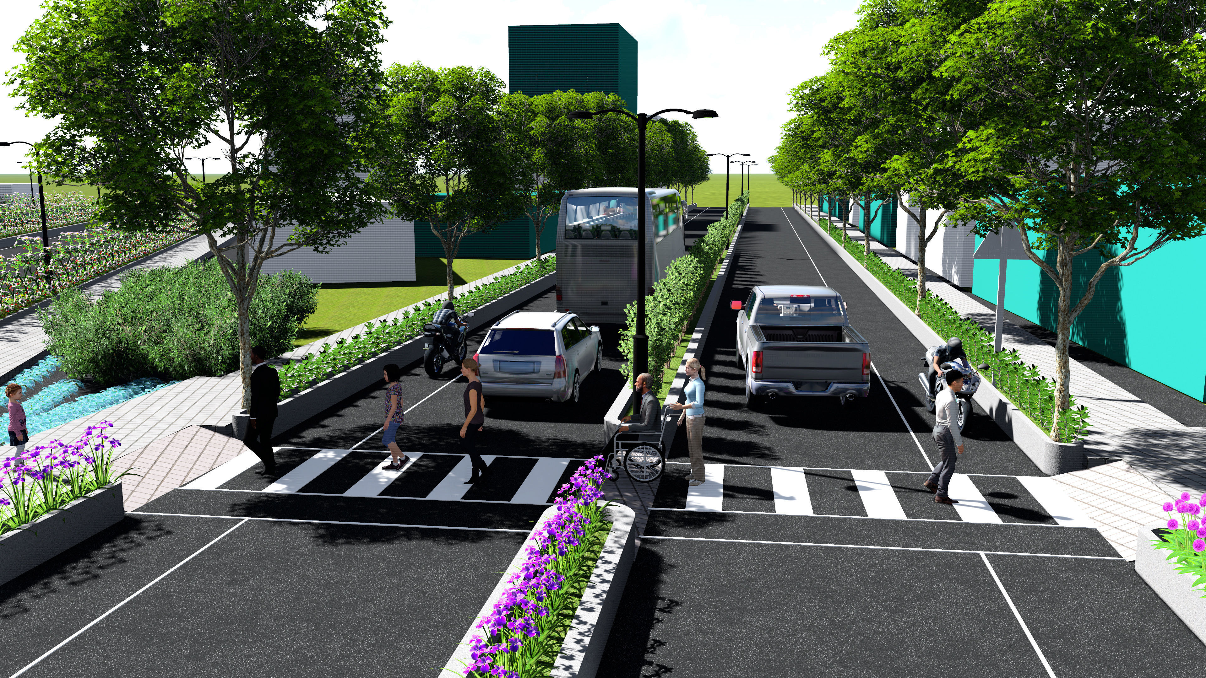 Road map Low-poly 3D model_3