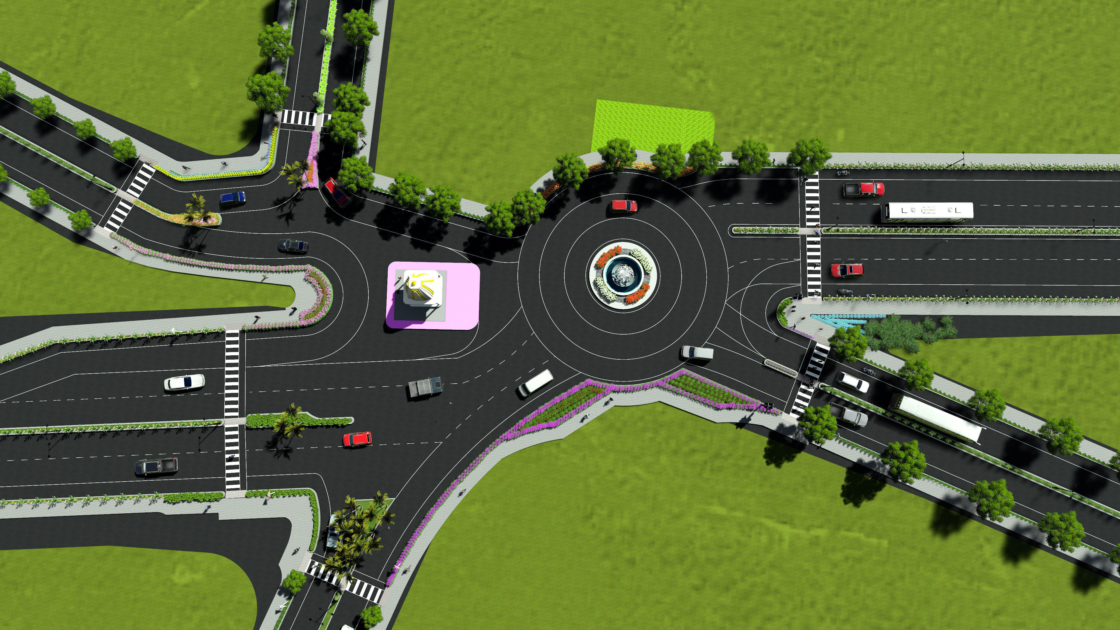 Road map Low-poly 3D model_4