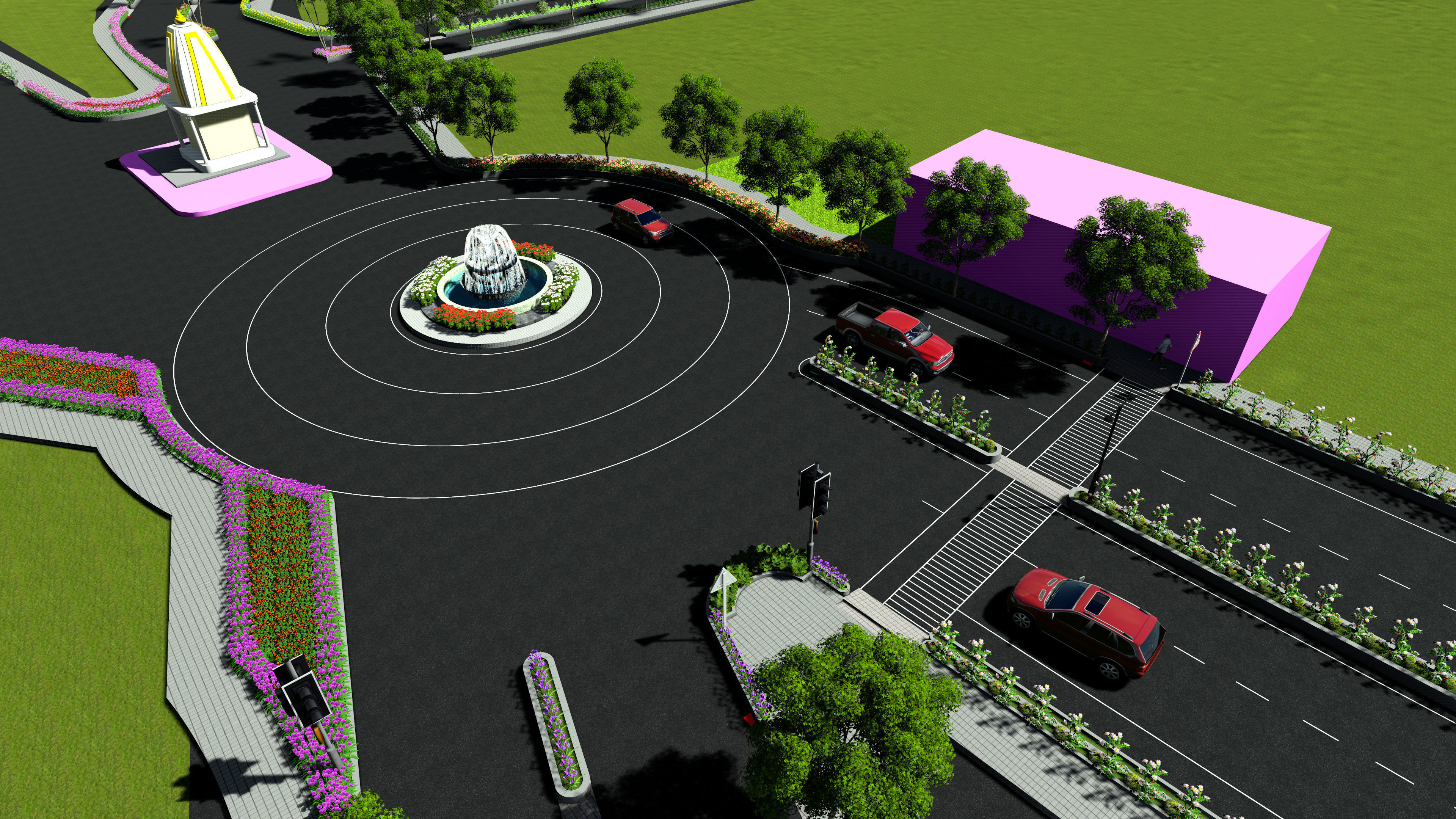 Road map Low-poly 3D model_1