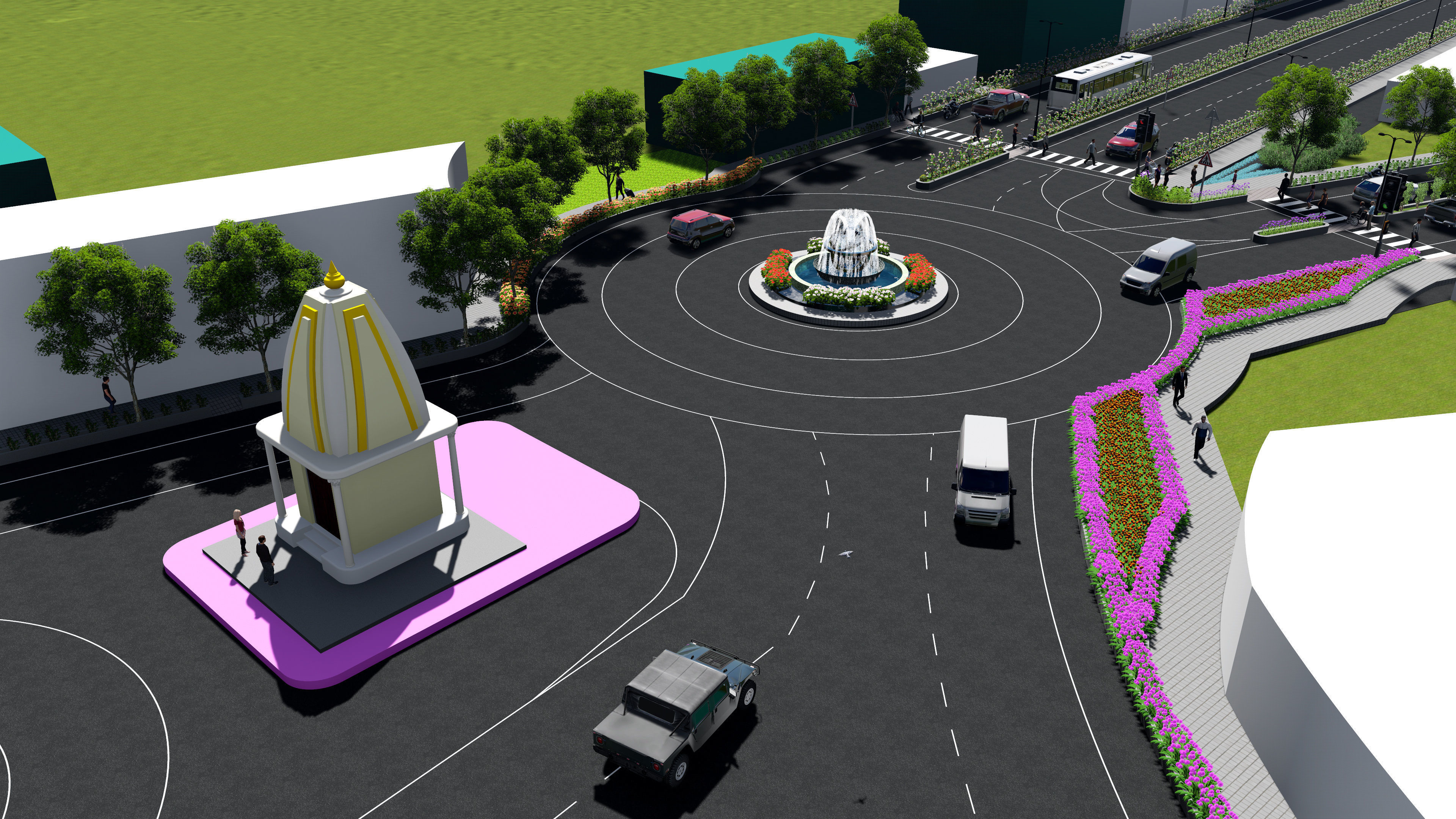 Road map Low-poly 3D model_2