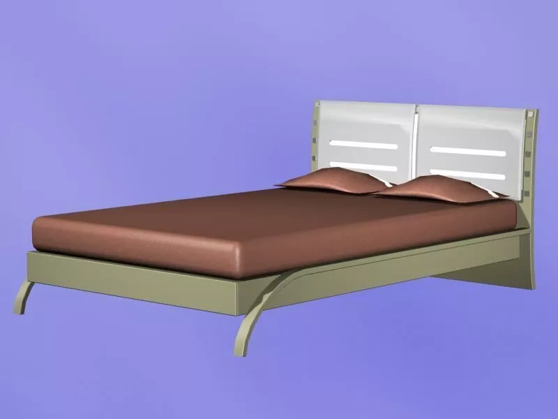 Bed model with headboard 3D model