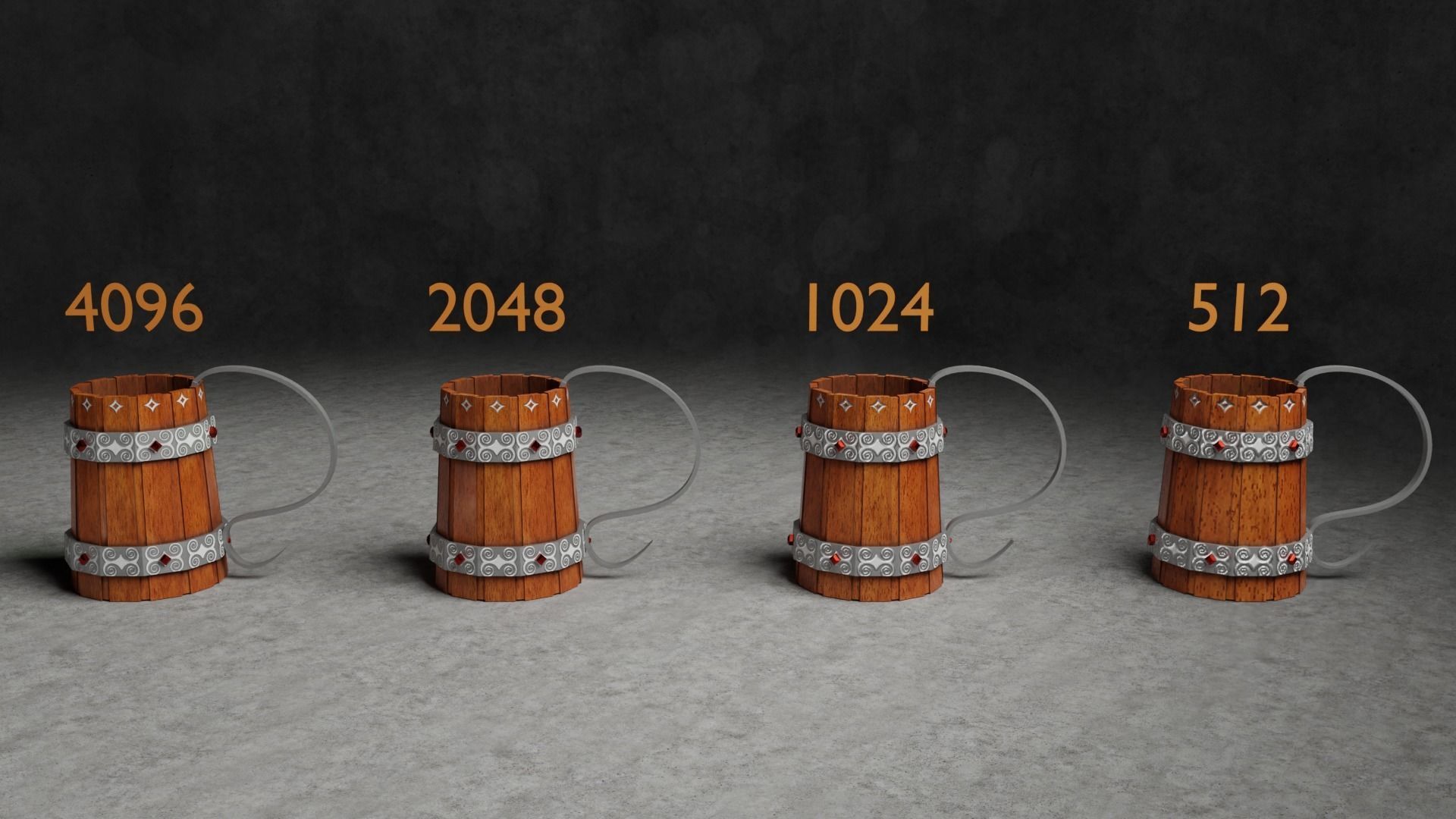 Medieval Mug Game Ready Low-poly 3D model_1