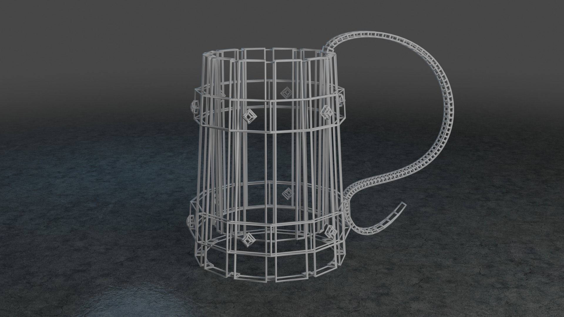 Medieval Mug Game Ready Low-poly 3D model_7