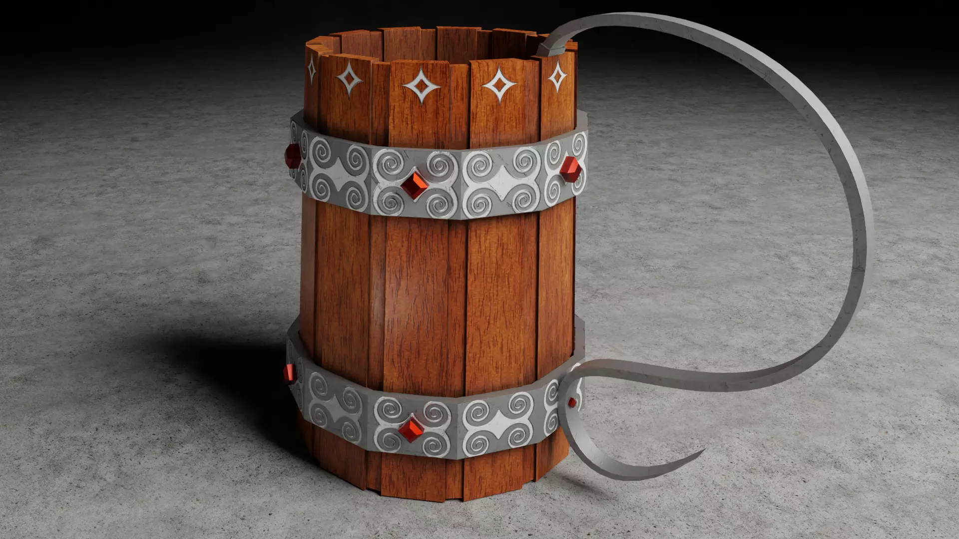 Medieval Mug Game Ready Low-poly 3D model_0