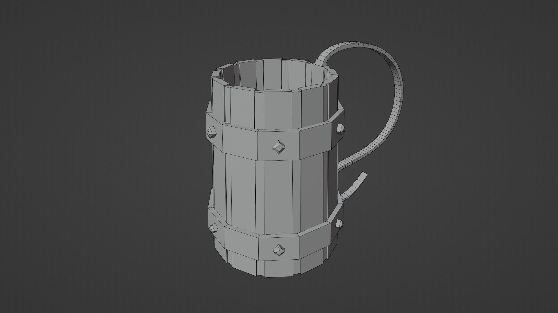Medieval Mug Game Ready Low-poly 3D model_6