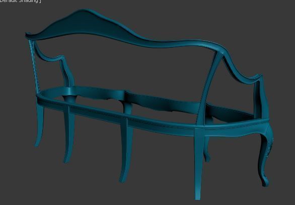 Classical sofa frame Low-poly 3D model_9