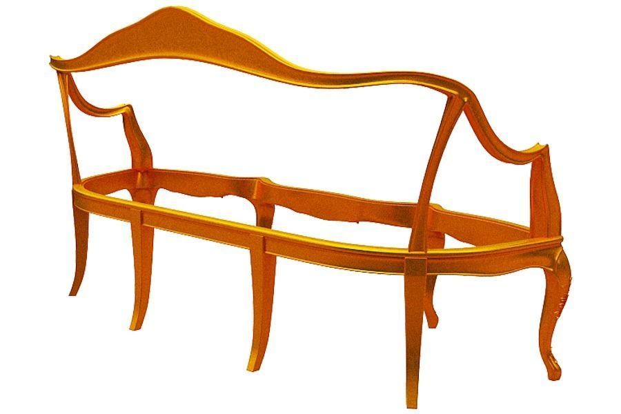 Classical sofa frame Low-poly 3D model_3