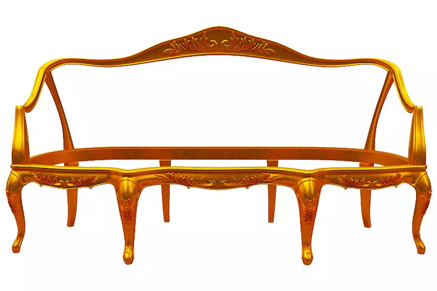 Classical sofa frame Low-poly 3D model_0
