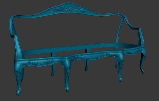 Classical sofa frame Low-poly 3D model_6