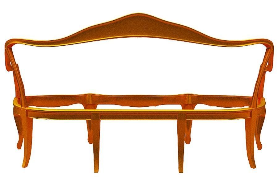 Classical sofa frame Low-poly 3D model_4