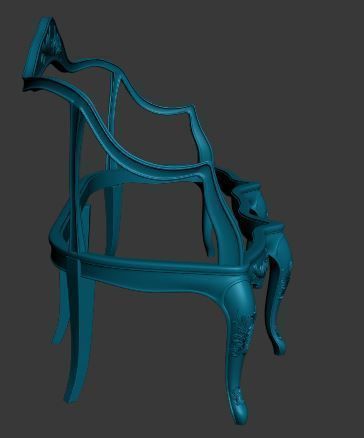 Classical sofa frame Low-poly 3D model_8