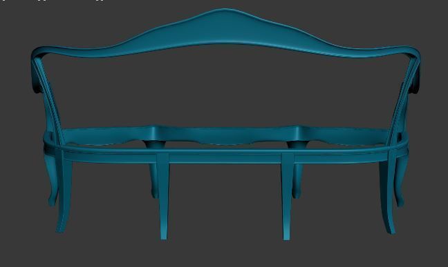 Classical sofa frame Low-poly 3D model_10