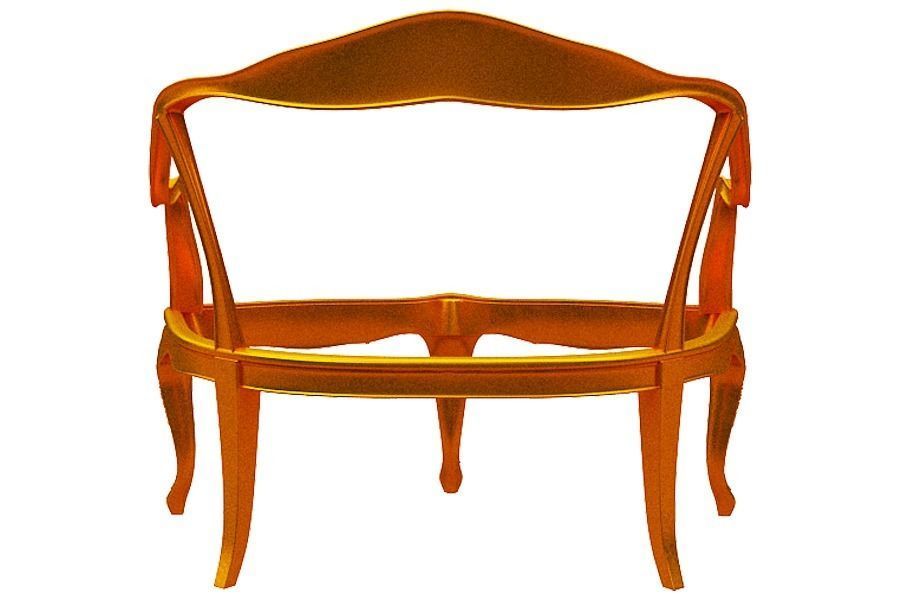 Classical sofa frame Low-poly 3D model_4