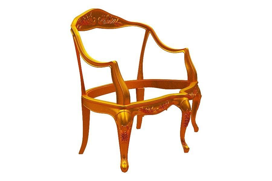 Classical sofa frame Low-poly 3D model_2