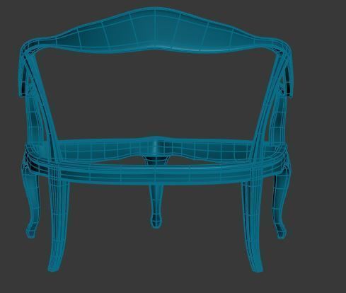 Classical sofa frame Low-poly 3D model_10