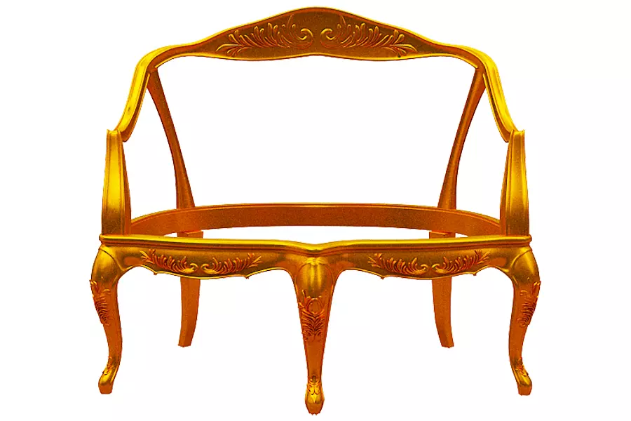 Classical sofa frame Low-poly 3D model_0