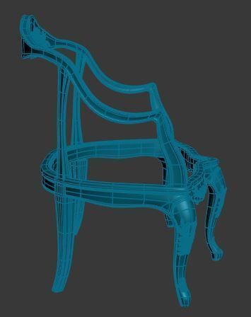 Classical sofa frame Low-poly 3D model_8