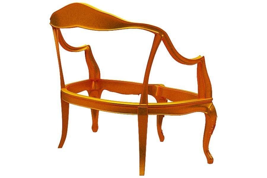 Classical sofa frame Low-poly 3D model_3