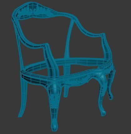 Classical sofa frame Low-poly 3D model_7