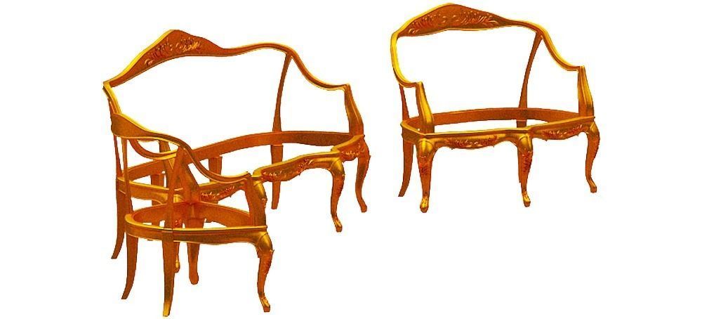 sofa frame Low-poly 3D model_2